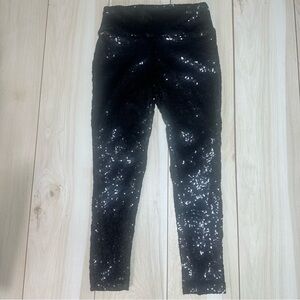 Tipsy‎ Elves Women Black Sequin High Waist Stretch Leggings Bling NEW Size Small